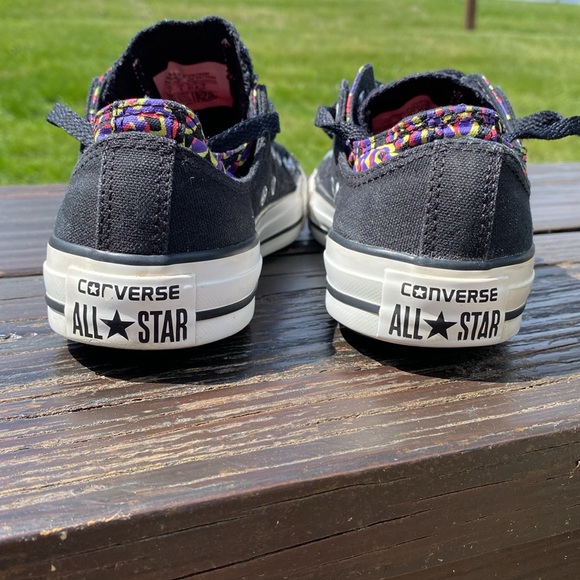 Converse All Star Black/ Multi Color Double Tongue Chuck Taylor Sneakers Sz 7 - Picture 5 of 10